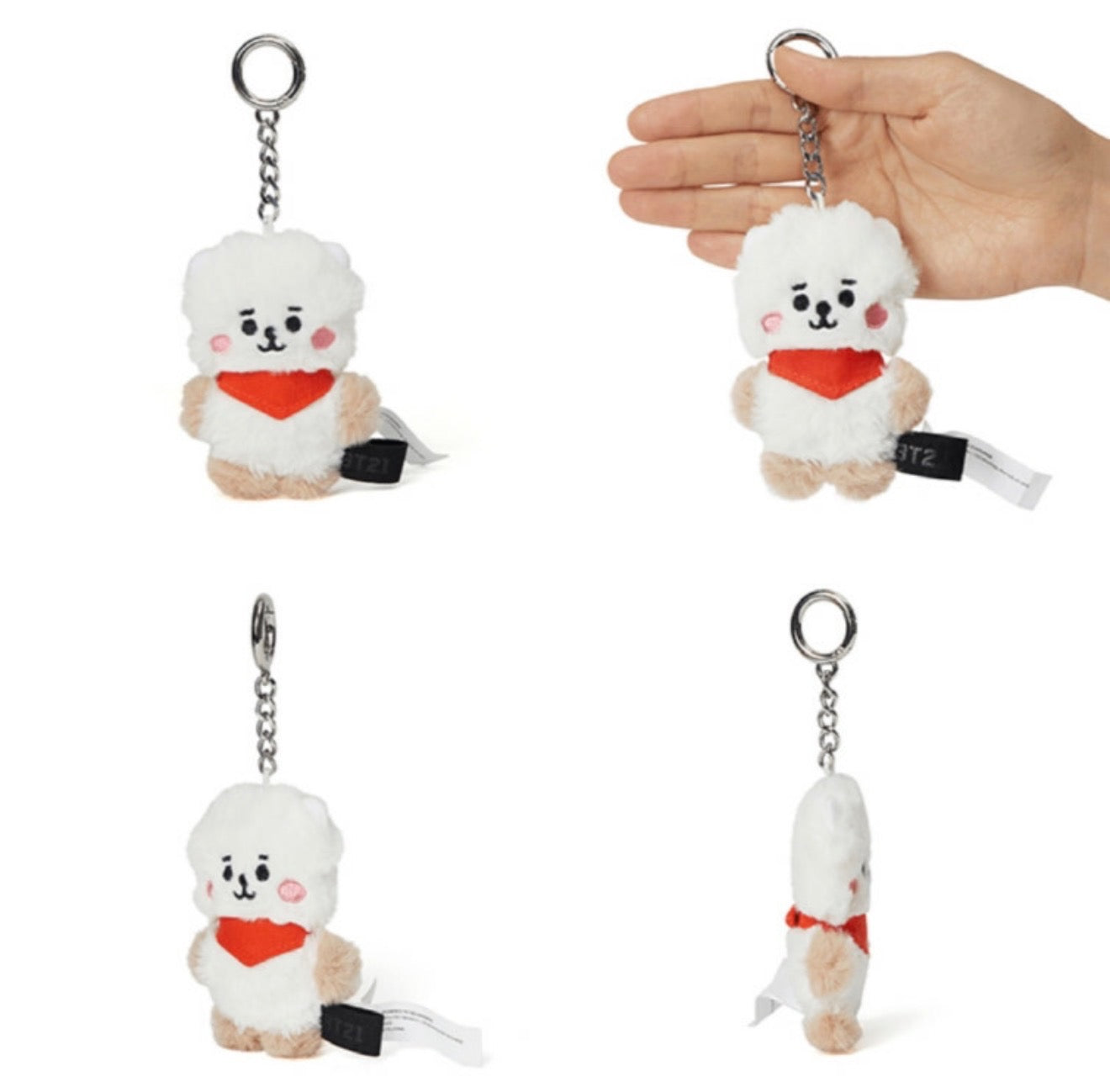Baby RJ (JIN-BTS) - BT21 Keychain - Flat Faux Fur Plush