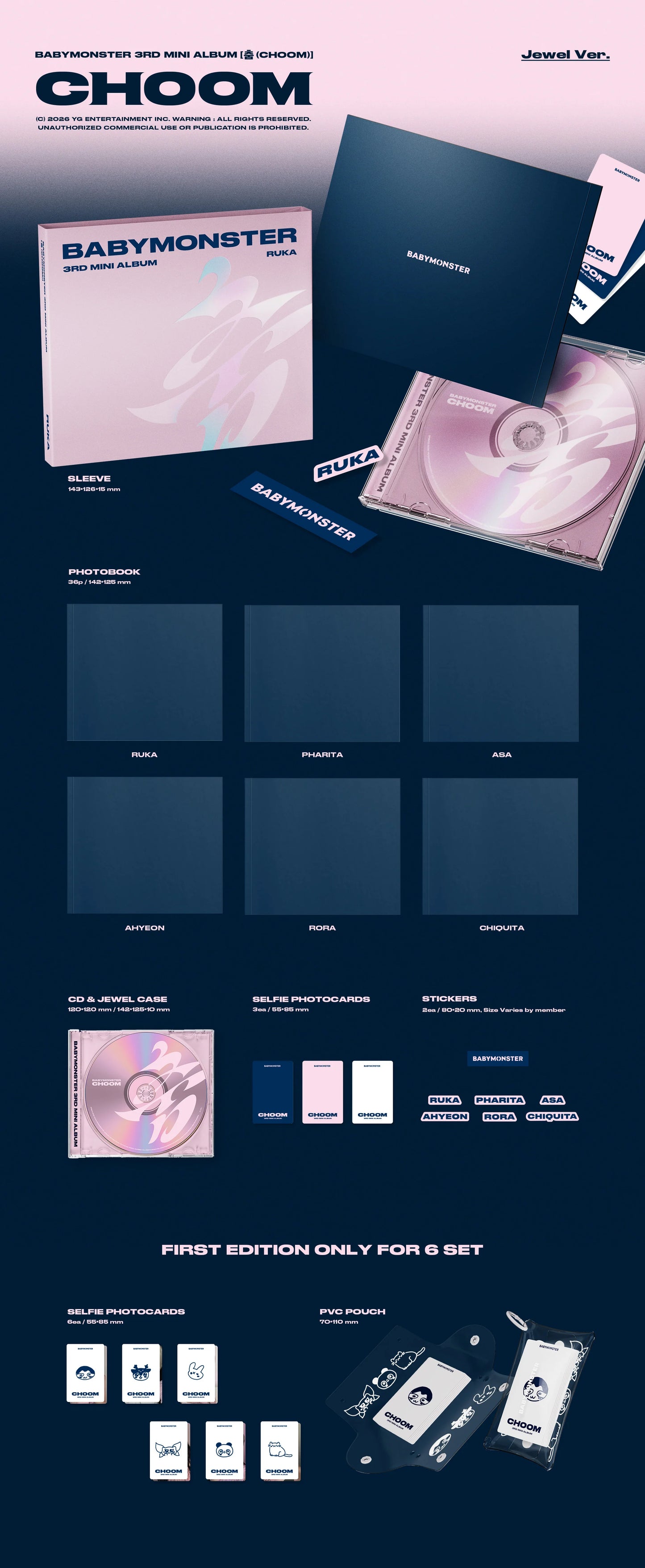 Pre-Order - BABYMONSTER - 3rd Mini Album - 춤 CHOOM - Jewel Vers.