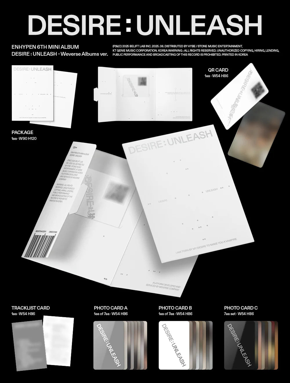 ENHYPEN - 6th Mini Album - DESIRE : UNLEASH - Weverse Albums Ver.
