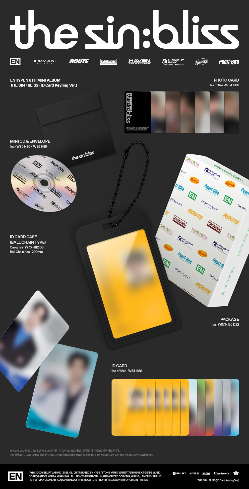 Pre-Order - ENHYPEN - THE SIN : BLISS - ID Card Keyring Vers.