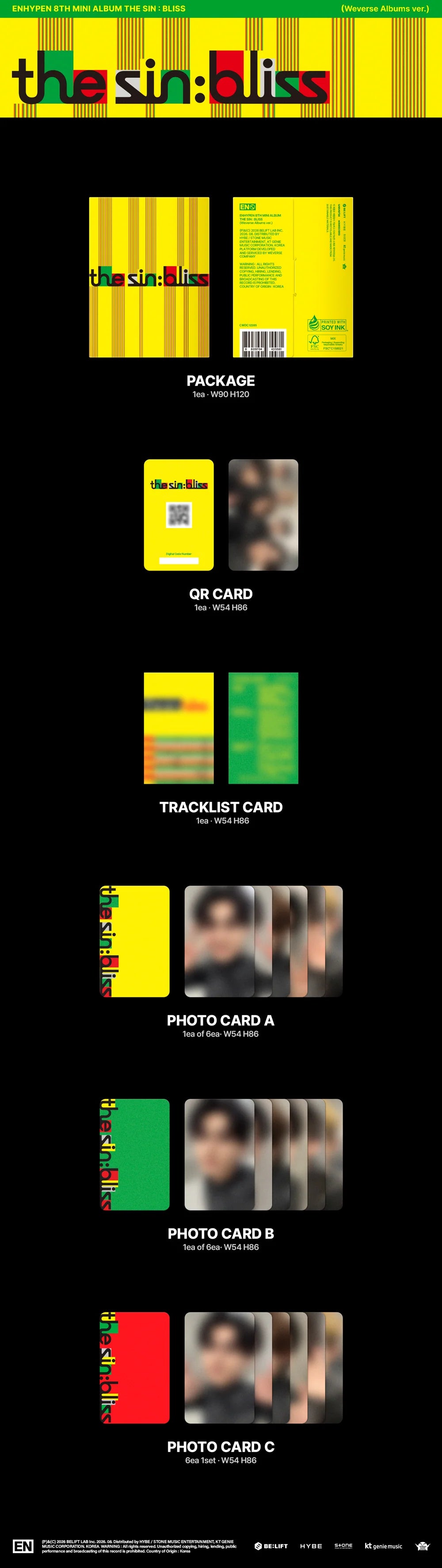 Pre-Order - ENHYPEN - THE SIN : BLISS - Weverse Albums Vers.