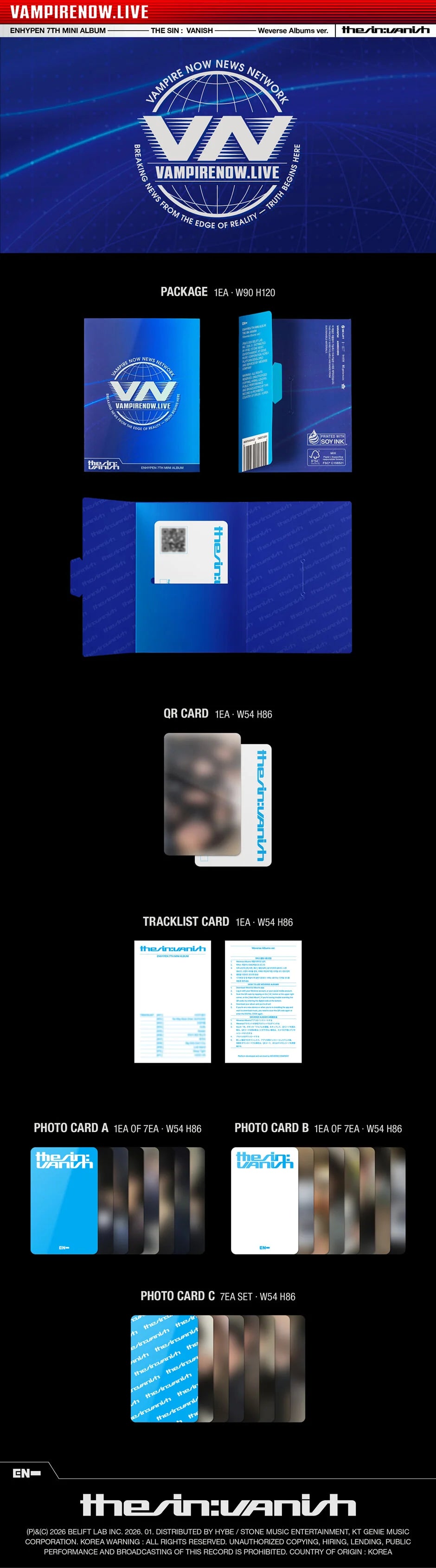 ENHYPEN - THE SIN : VANISH Weverse Albums Vers.