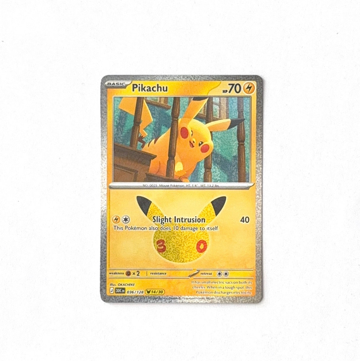 Pokemon TCG - Pikachu - 036/128 - 14/30 - 30th Celebration