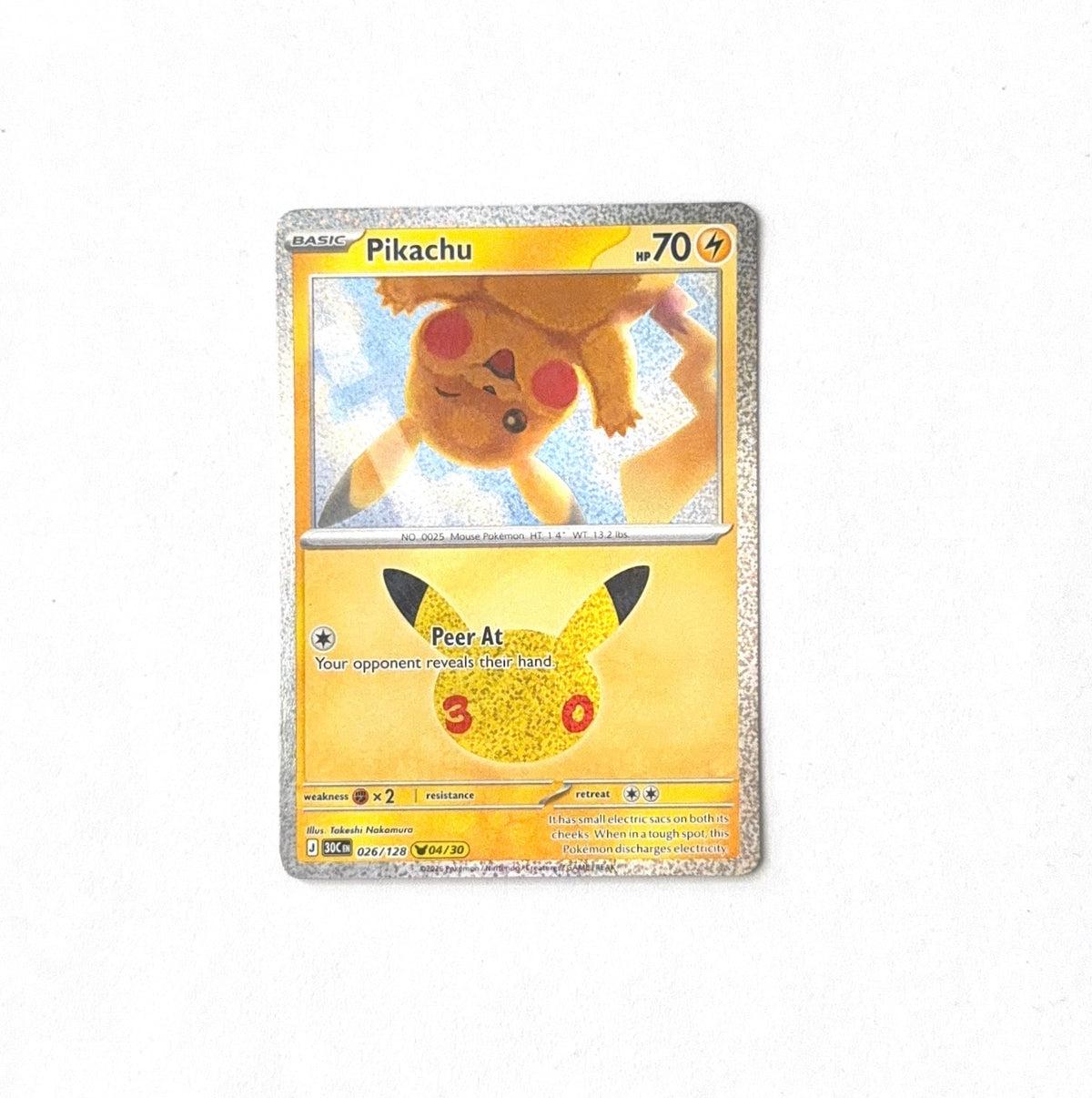 Pokemon TCG - Pikachu - 026/128 - 26/30 - 30th Celebration
