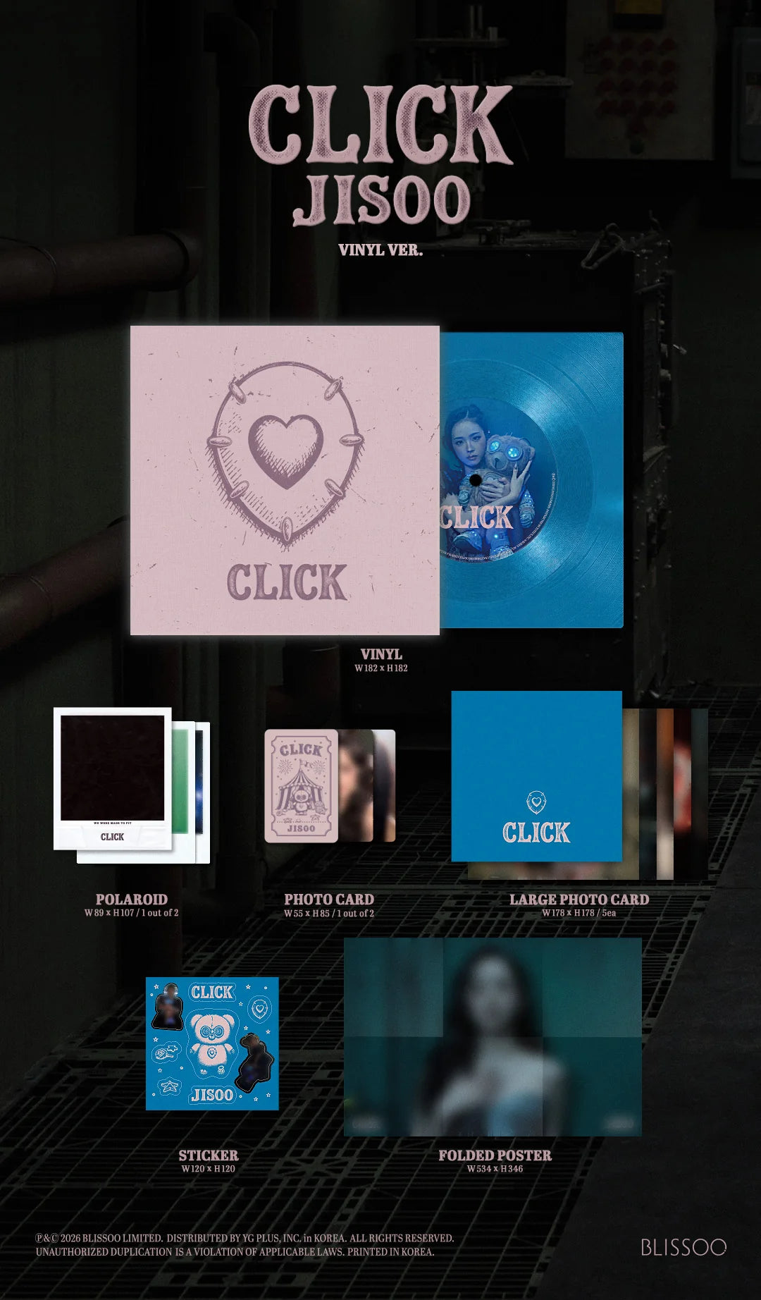 BLACKPINK - JISOO - Single Album - CLICK - VINYL Vers. (Seoul Saver)