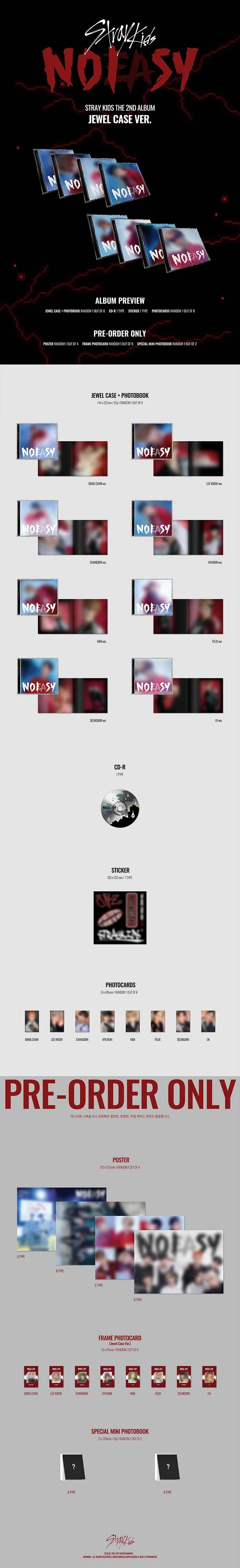 STRAY KIDS - NOEASY - 2ND ALBUM - JEWEL CASE Ver. (Seoul Saver)