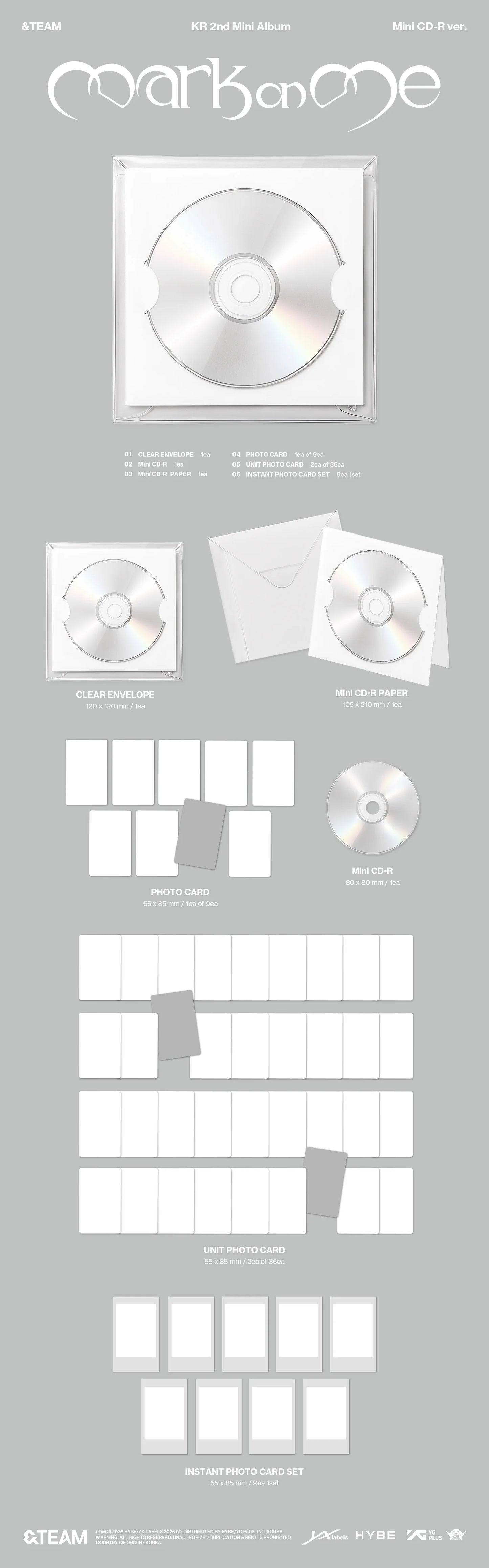 Pre-Order - &TEAM - KR 2nd Mini Album - Mark on Me - Mini CD-R Vers.