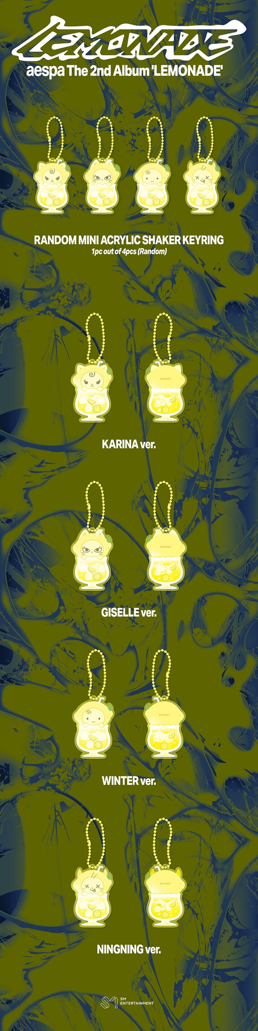 Pre-Order - aespa - WEEK MAKE IT - LEMONADE MD - RANDOM MINI ACRYLIC SHAKER KEYRING
