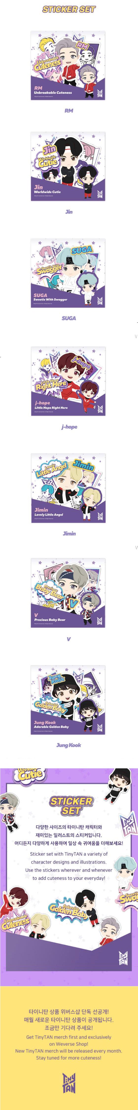 BTS x TinyTAN Goods - Sticker Set - Jin
