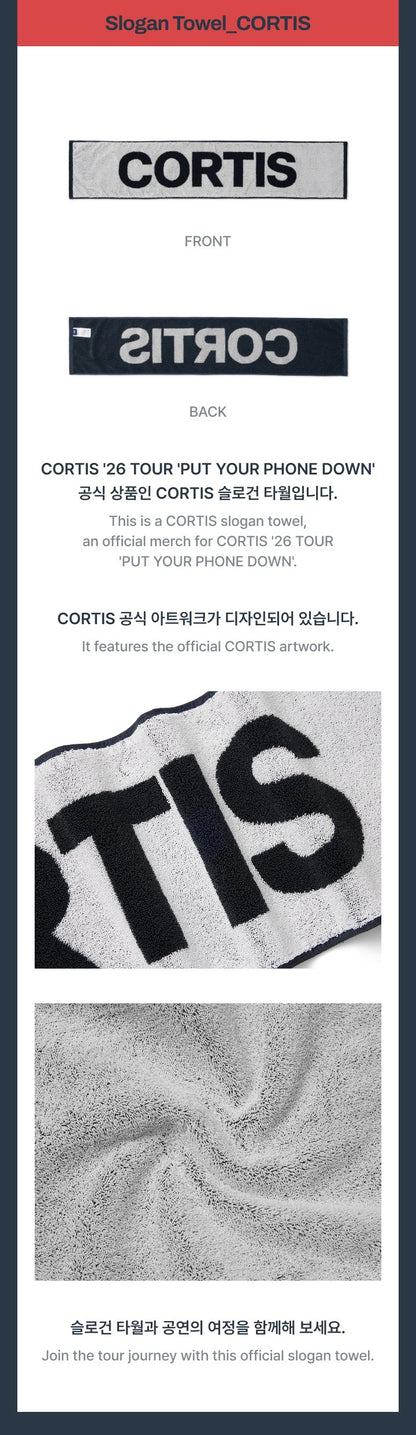 Pre-Order - CORTIS - PUT YOUR PHONE DOWN Goods - Slogan Towel - CORTIS