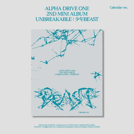 Pre-Order - ALPHA DRIVE ONE - 2nd Mini Album - UNBREAKABLE : 少年BEAST - Calendar Vers.