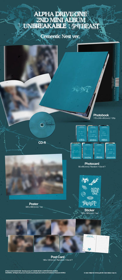 Pre-Order - ALPHA DRIVE ONE - 2nd Mini Album - UNBREAKABLE : 少年BEAST - Cementic Nest Vers.
