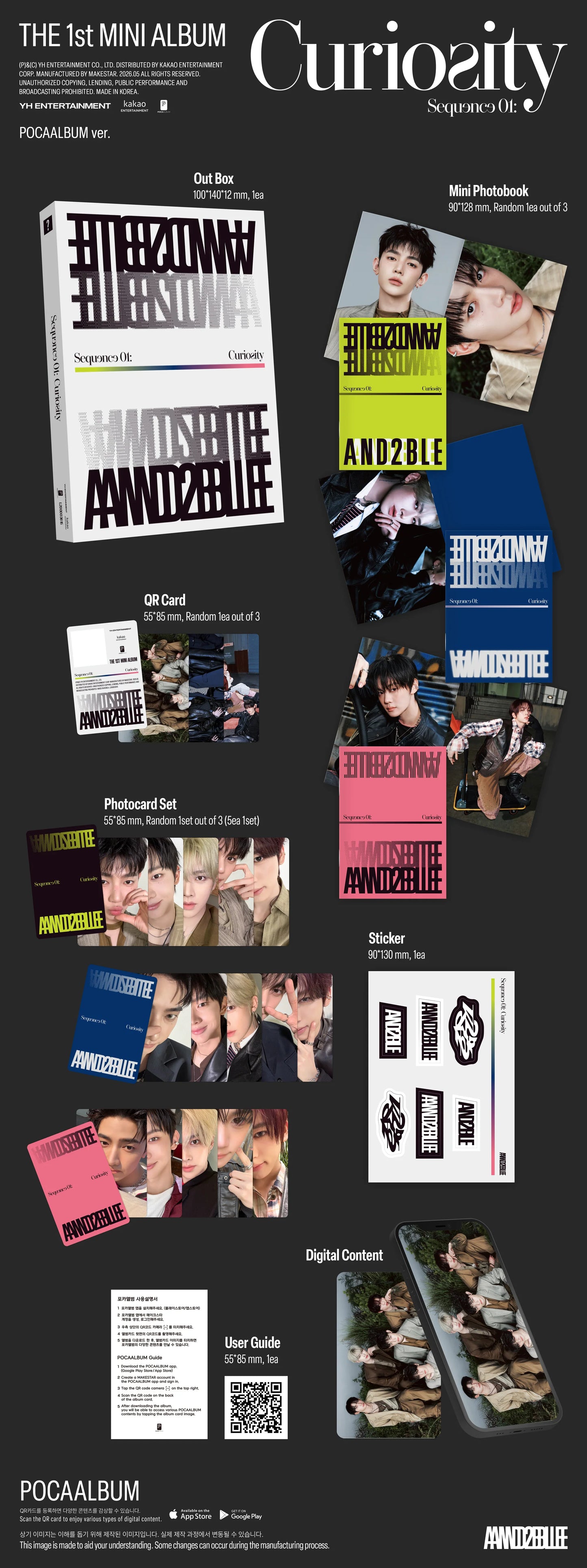 AND2BLE - 1st Mini Album - Sequence 01: Curiosity - POCAALBUM Vers.