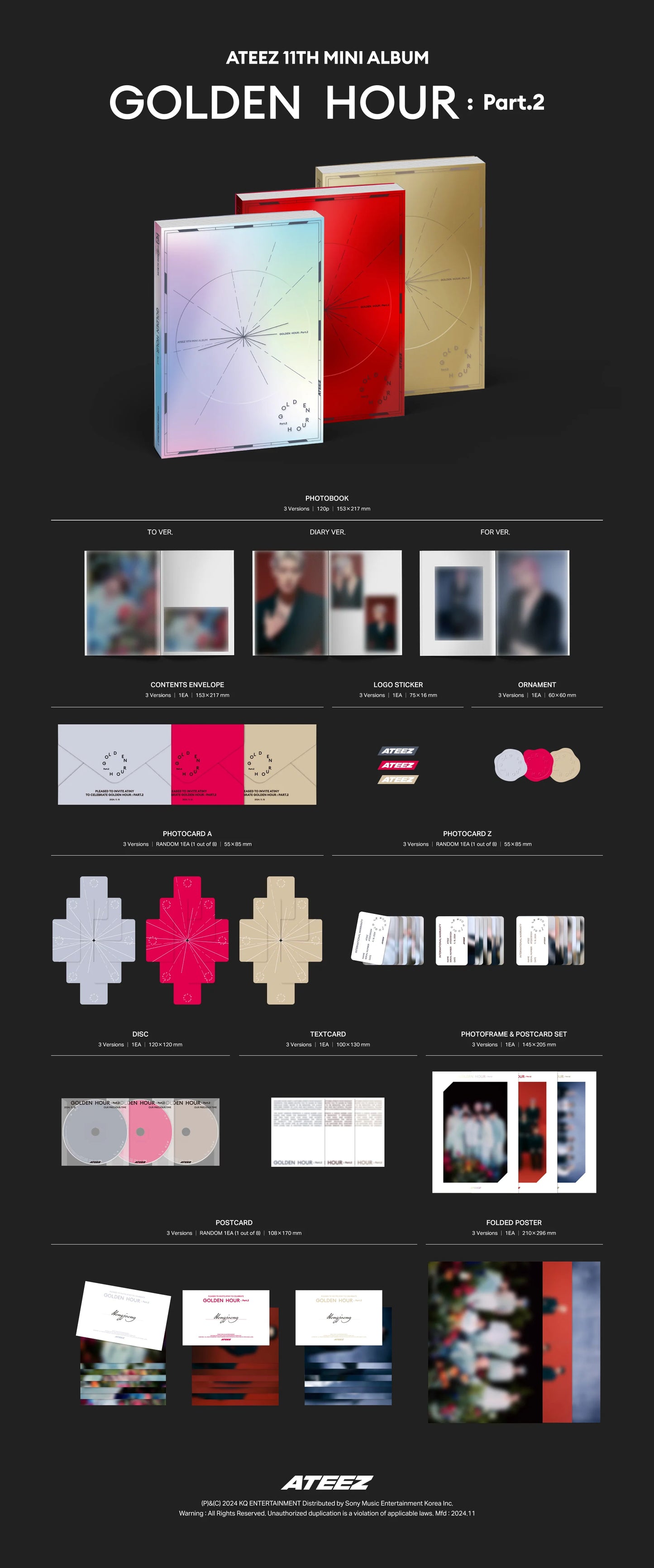 ATEEZ - 11th Mini Album - GOLDEN HOUR - Part.2 - Standard Ver.