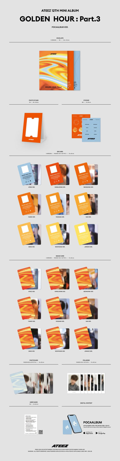 ATEEZ - 12th Mini Album - GOLDEN HOUR - Part.3 - POCAALBUM VER.