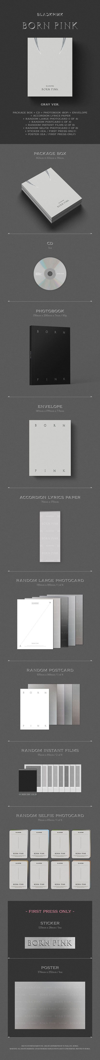 BLACKPINK - 2ND ALBUM - BORN PINK - BOX Vers. - Gray Vers. (Pre-Loved 10)