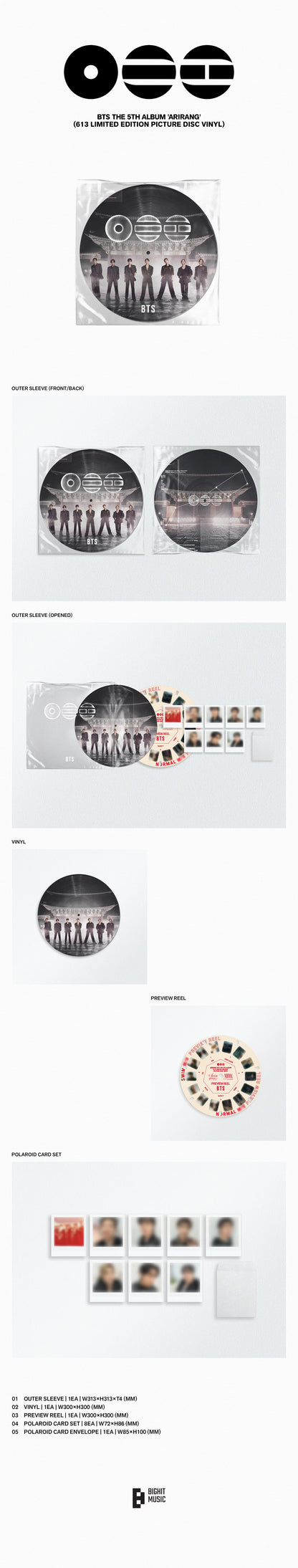 Pre-Order - BTS - ARIRANG - 613 Limited Edition Picture Disc Vinyl