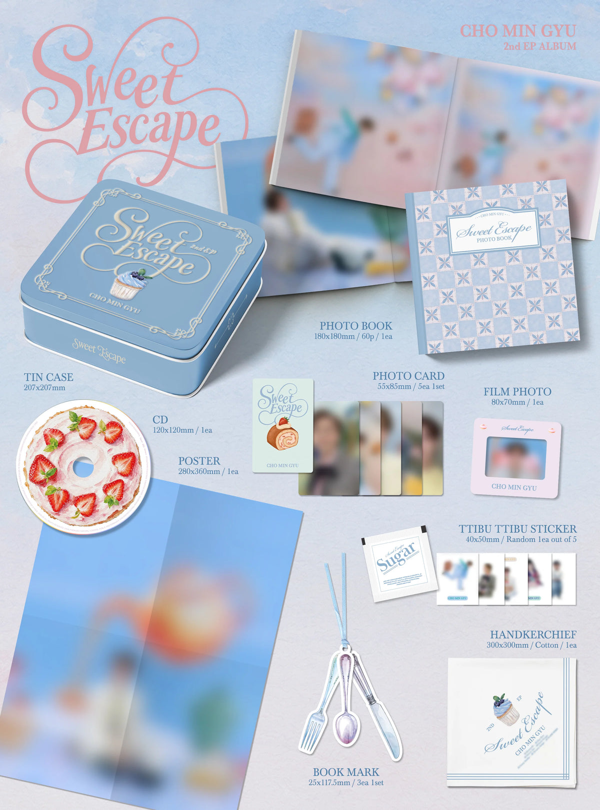 Pre-Order - CHO MIN GYU - 2nd EP - Sweet Escape - Tin Case Vers.