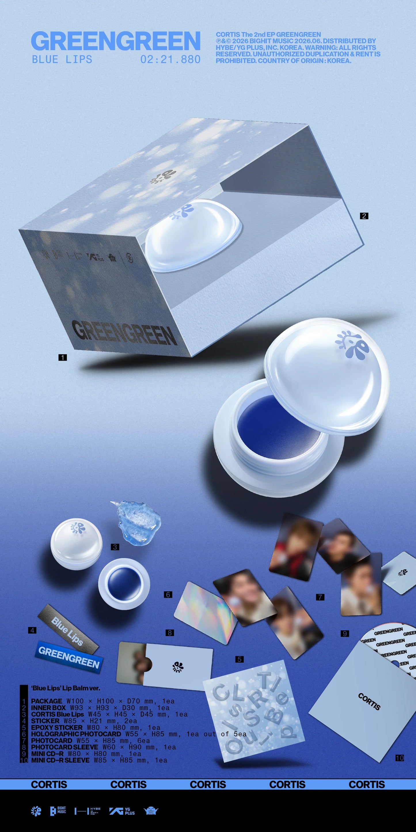 Pre-Order - CORTIS - 2nd EP - GREENGREEN - 'Blue Lips' Lip Balm Vers.