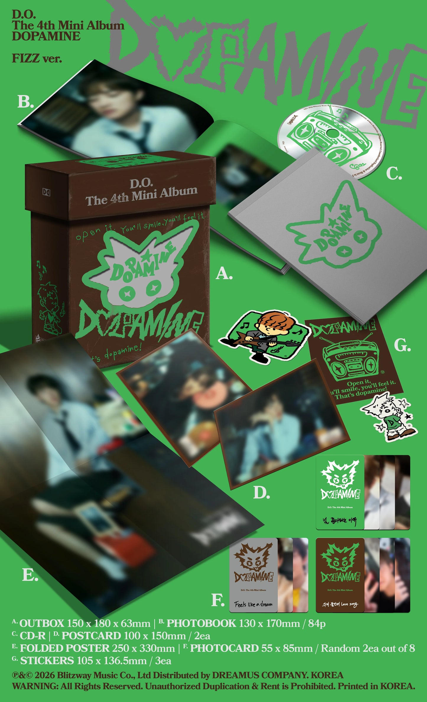 Pre-Order - EXO - D.O. - 4th Mini Album - DOPAMINE - FIZZ Vers.