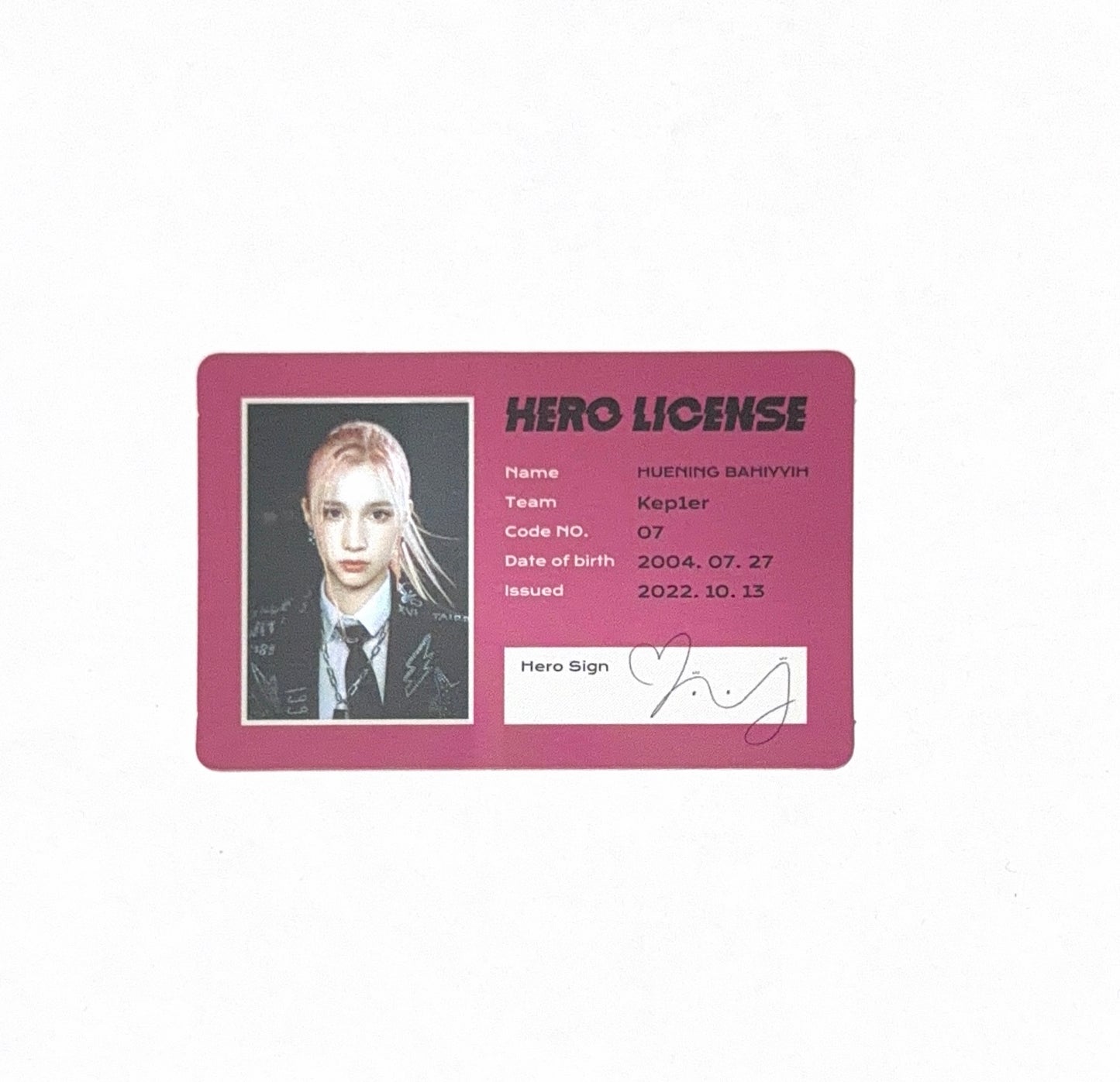 Huening Bahiyyih (Kep1er) - Hero License Troubleshooter - Photocard
