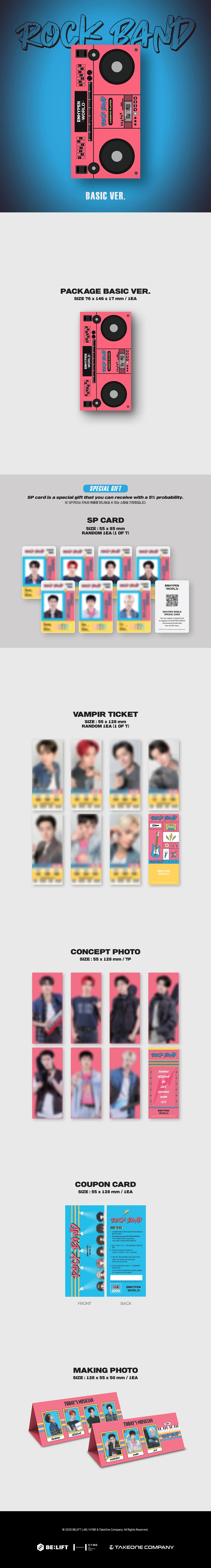 ENHYPEN WORLD COUPON CARD COLLECTION - ROCK BAND BASIC Vers.