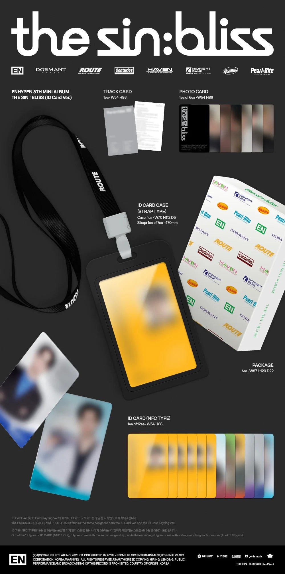 Pre-Order - ENHYPEN - THE SIN : BLISS - ID Card Vers.