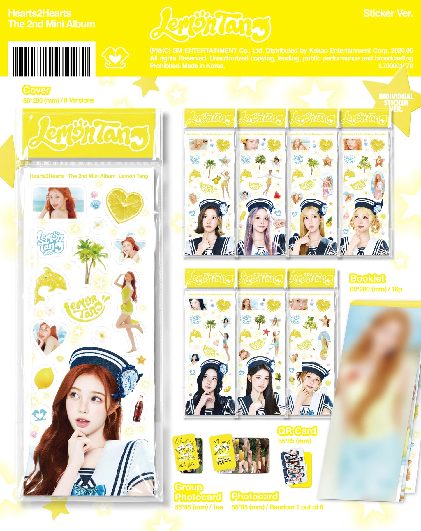 Hearts2Hearts - 2nd Mini Album - Lemon Tang - Sticker Vers. (Smart Album)