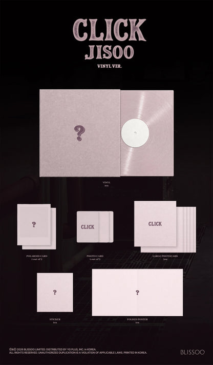 Pre-Order - BLACKPINK - JISOO - Single Album - CLICK - VINYL Vers.