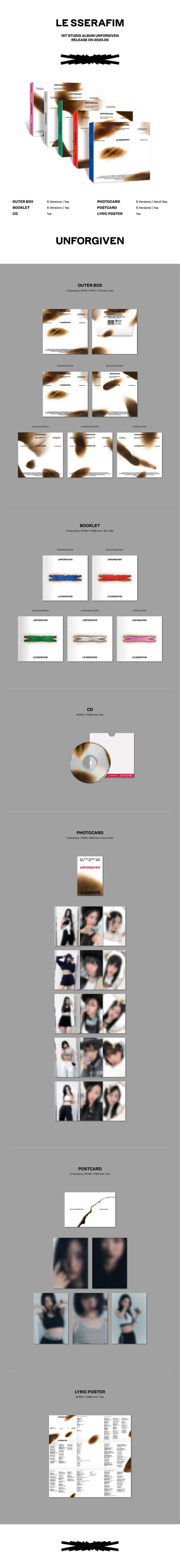 LE SSERAFIM - UNFORGIVEN - 1st Studio Album - Compact Version (Seoul Saver)