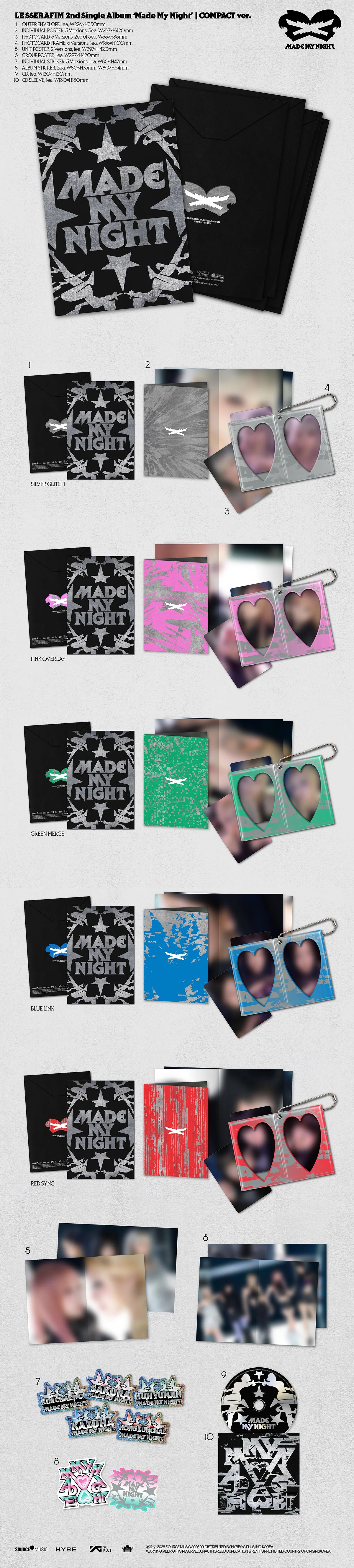 Pre-Order - LE SSERAFIM - 2nd Single Album - Made My Night - COMPACT Vers.