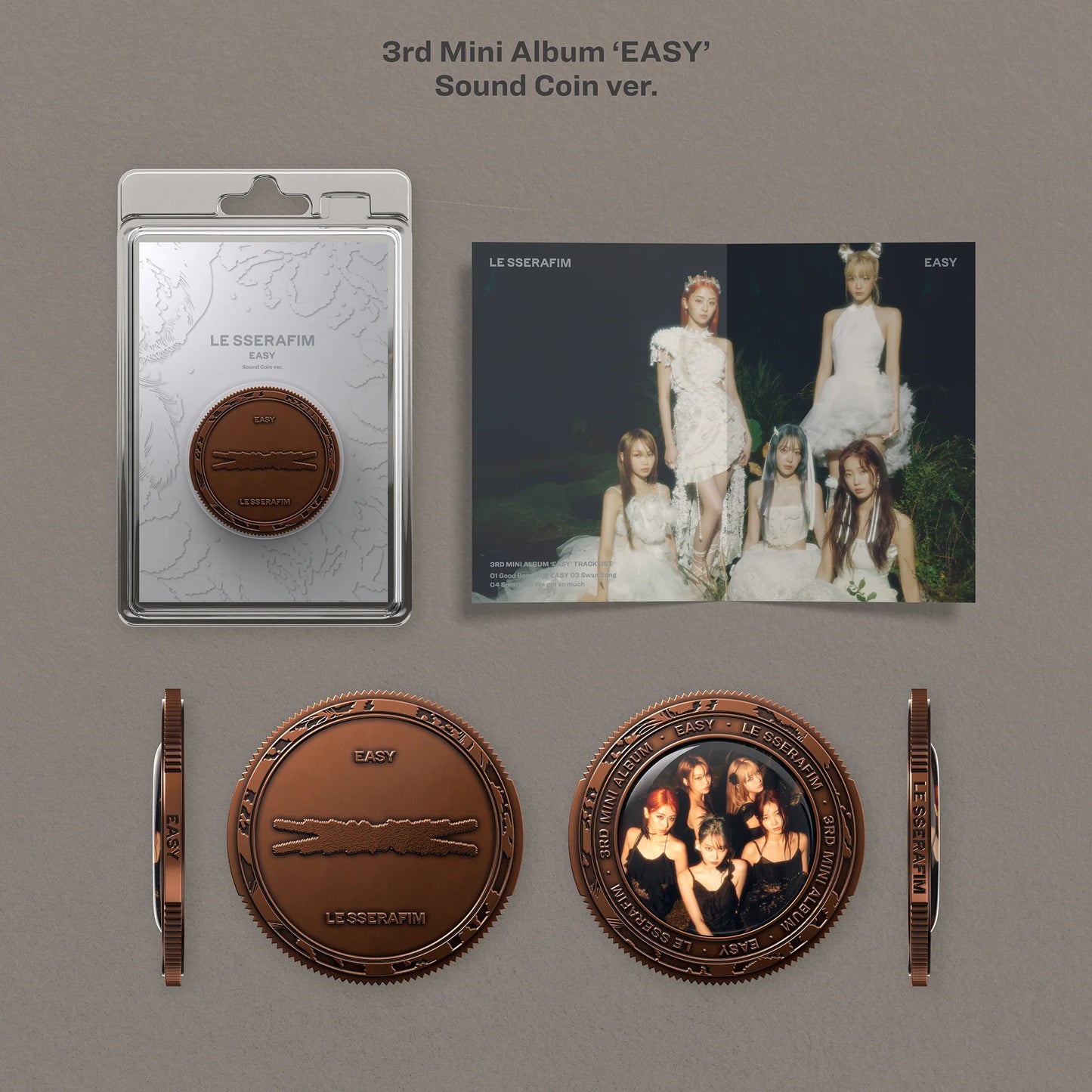 Pre-Order - LE SSERAFIM - 3rd Mini Album - EASY - Sound Coin Vers.