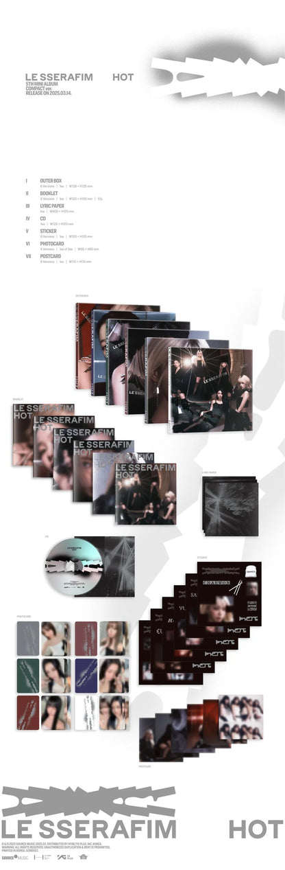 LE SSERAFIM - HOT - 5th Mini Album - Compact version (Seoul Saver)