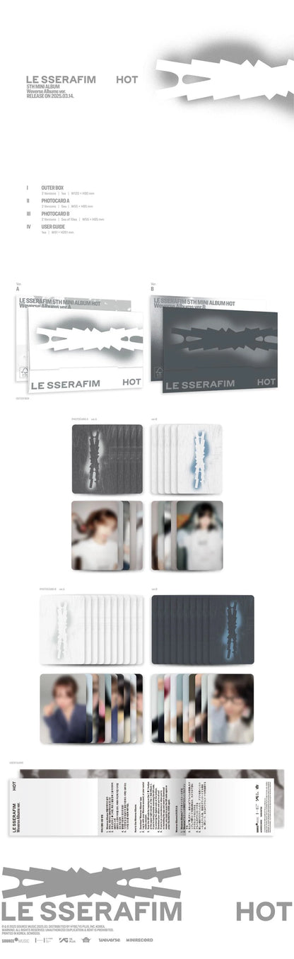 LE SSERAFIM - HOT - 5th Mini Album - Weverse Albums Version