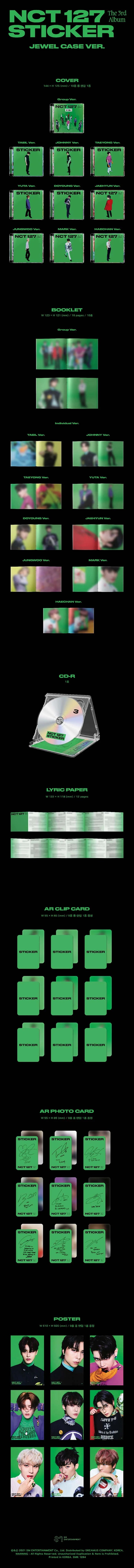NCT 127 - STICKER - 3RD ALBUM - JEWEL CASE Vers. (Pre-Loved 9)