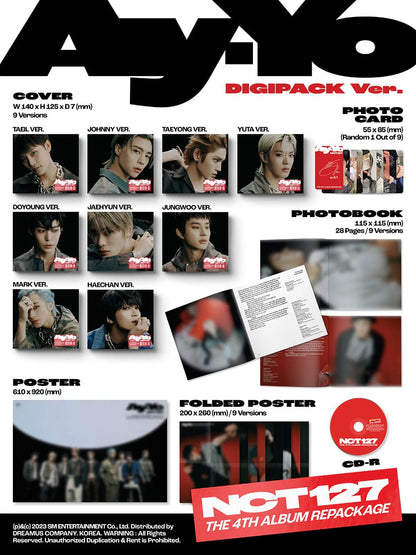 NCT 127 - THE 4TH REPACKAGE ALBUM - AY-YO - DIGIPACK Vers. (Pre-Loved 9)