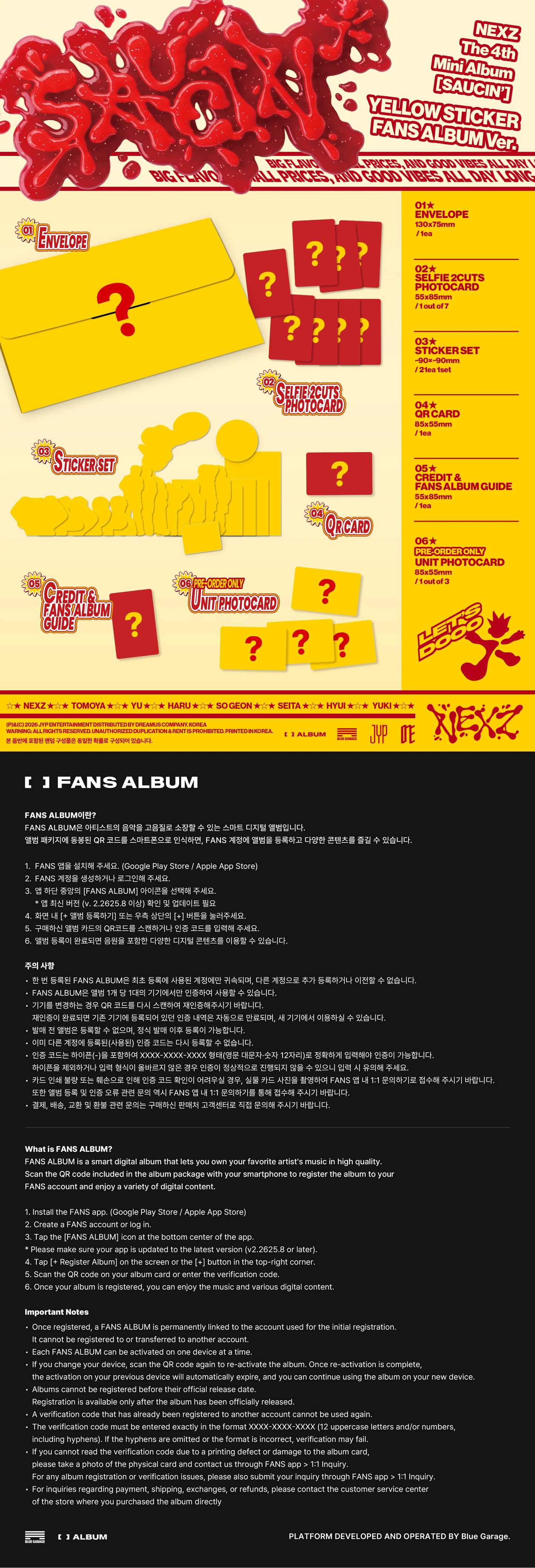 Pre-Order - NEXZ - 4th Mini Album - SAUCIN' - STICKER FANS ALBUM Vers.