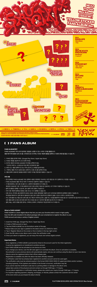 Pre-Order - NEXZ - 4th Mini Album - SAUCIN' - STICKER FANS ALBUM Vers.