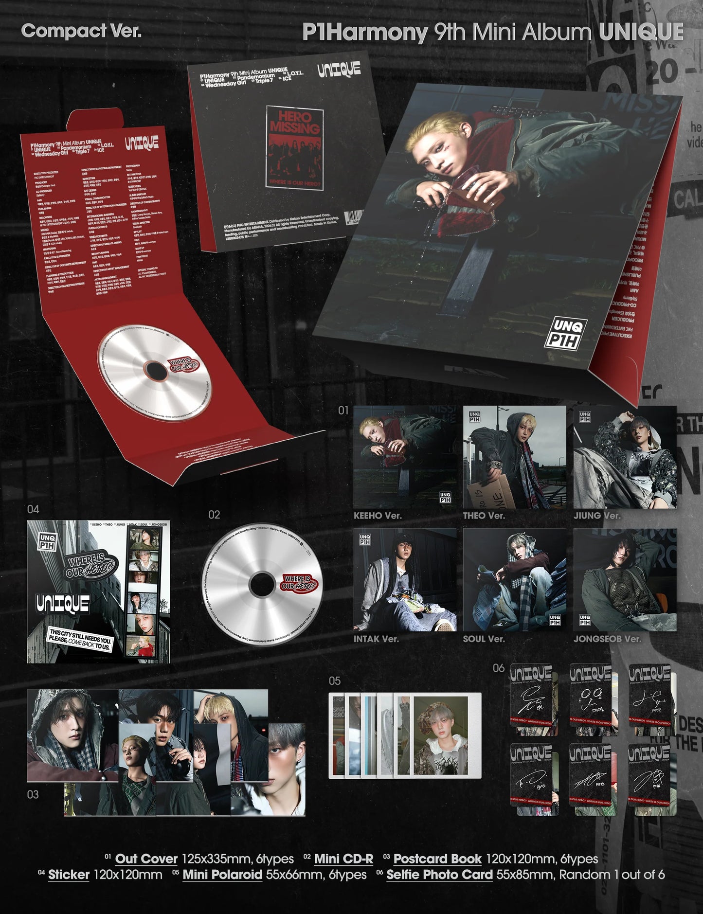 P1Harmony – 9th Mini Album - UNIQUE - Compact Vers. (Seoul Saver)