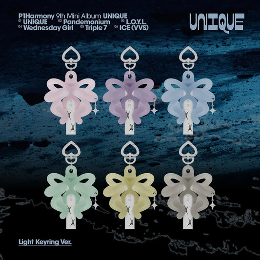 Pre-Order - P1Harmony – 9th Mini Album - UNIQUE - Light Keyring Vers.