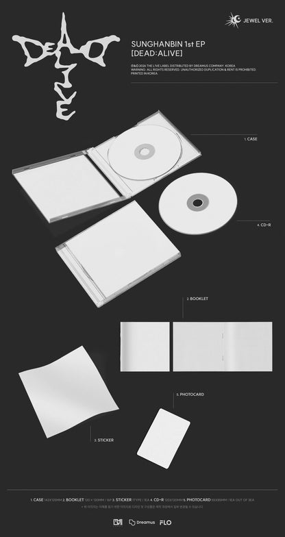 Pre-Order - ZEROBASEONE - SUNGHANBIN - 1st EP - DEAD:ALIVE - Jewel - Dead Vers.