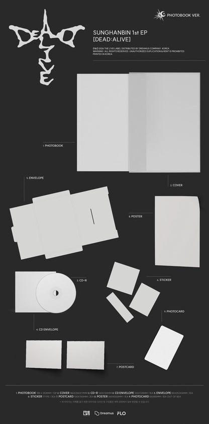 Pre-Order - ZEROBASEONE - SUNGHANBIN - 1st EP - DEAD:ALIVE - Photobook - Luminous Vers.