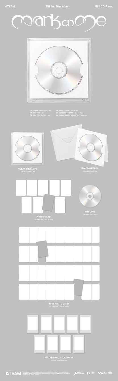 Pre-Order - &TEAM - KR 2nd Mini Album - Mark on Me - Mini CD-R Vers.