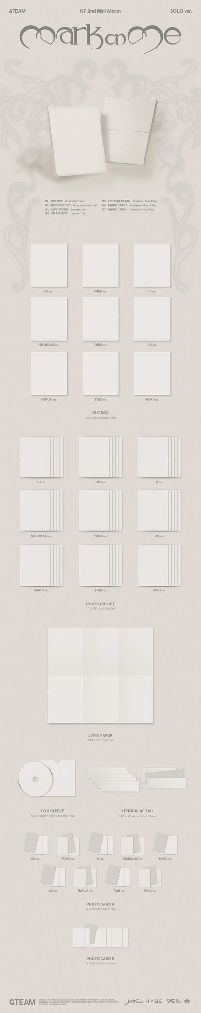 Pre-Order - &TEAM - KR 2nd Mini Album - Mark on Me - SOLO Vers.