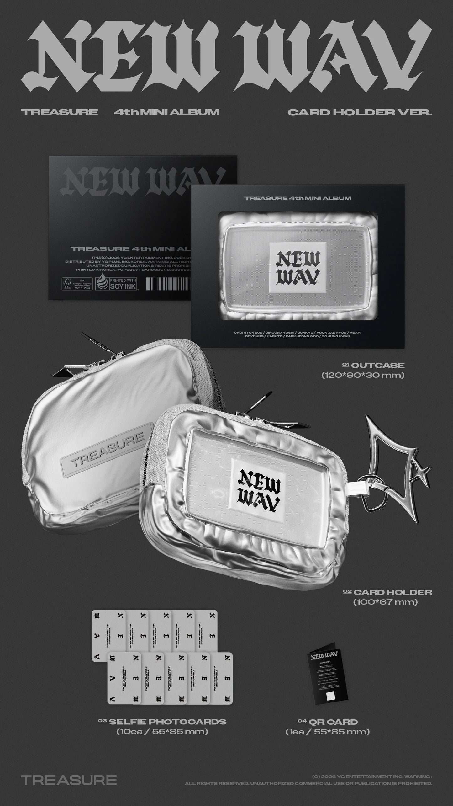 TREASURE - 4th Mini Album - NEW WAV - CARD HOLDER Vers. (Limited Edition)