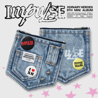 Pre-Order - Xdinary-Heroes - 9th Mini Album - IMPULSE - DENIM POUCH Vers.