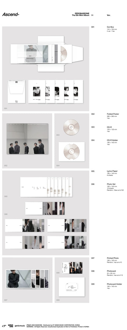 ZEROBASEONE - 6th Mini Album - Ascend- 11 Vers.