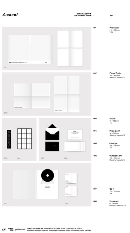 Pre-Order - ZEROBASEONE - 6th Mini Album - Ascend- Photobook Vers.