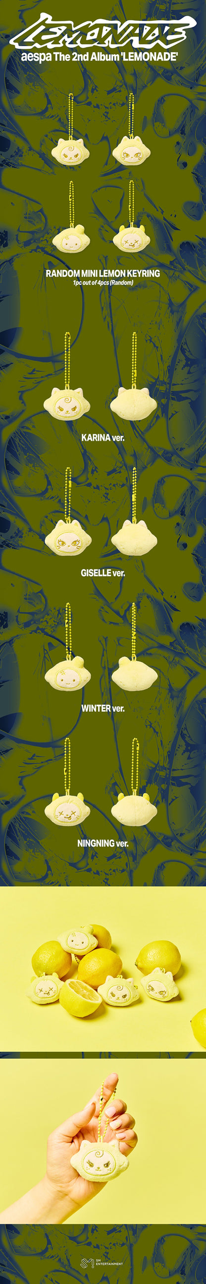 Pre-Order - aespa - WEEK MAKE IT - LEMONADE MD - RANDOM MINI LEMON KEYRING