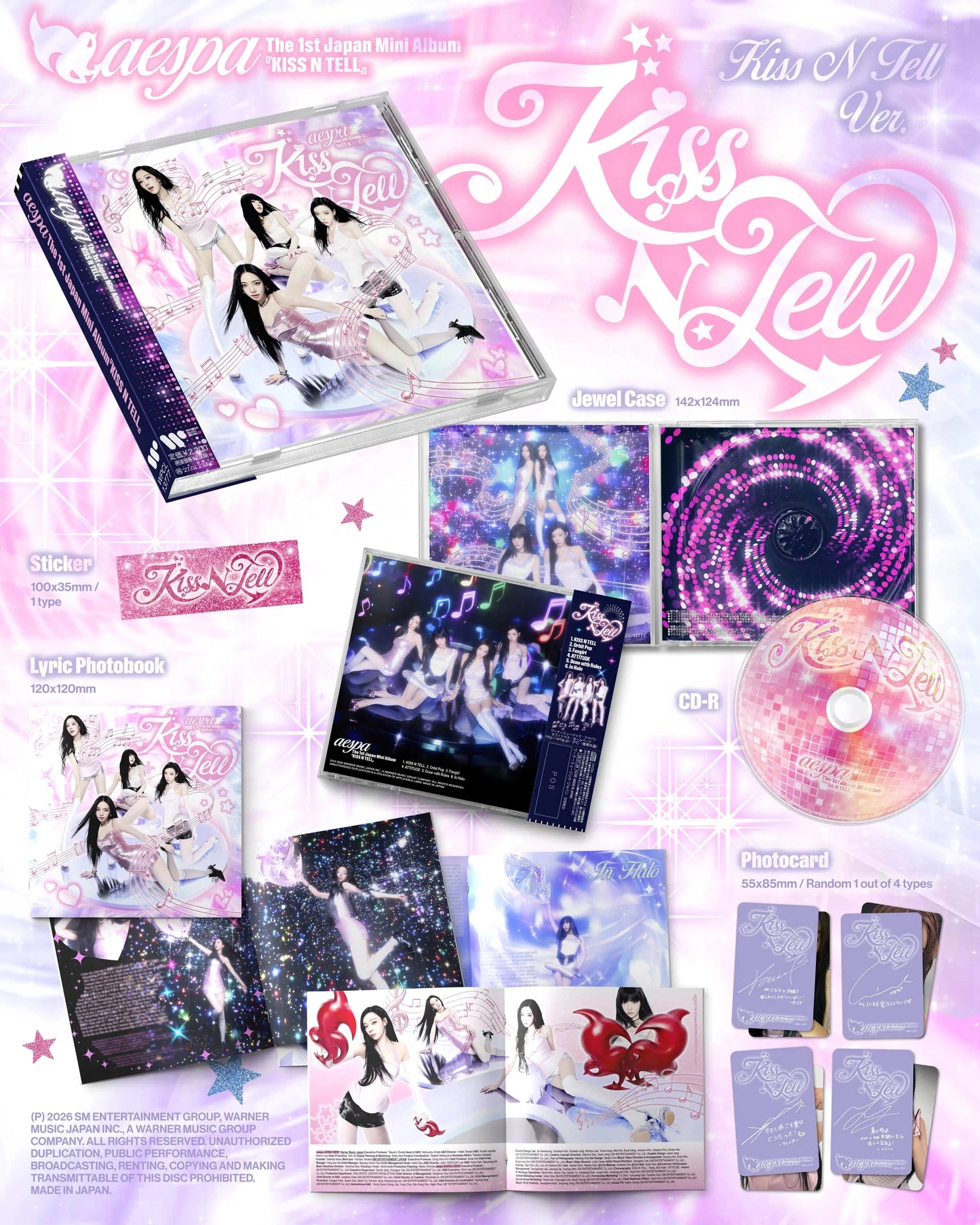 Pre-Order - aespa - 1st Japan Mini Album - KISS N TELL - KISS N TELL Vers.